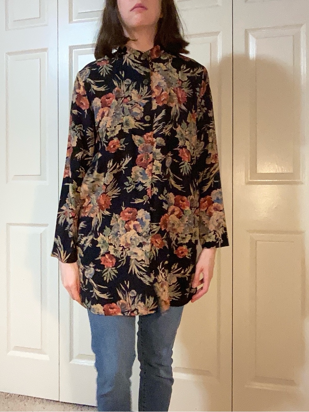 Vintage Carole Little Floral Button Up Top